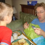 Breakfast and presents in bed Breakfast and presents in bed